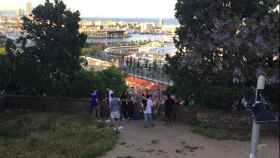 Botellón en la zona de Montjuïc el pasado viernes 22 de mayo / TWITTER