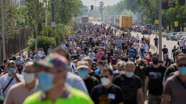 Trabajadores de Nissan se manifiestan en Barcelona / EUROPA PRESS