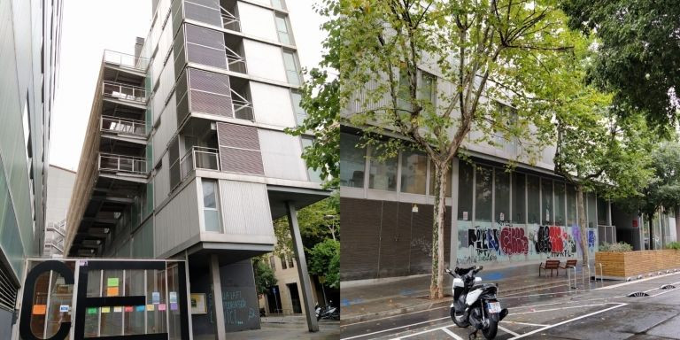 La escuela Mallorca y el edificio abandonado del Ayuntamiento en un fotomontaje / CEDIDAS