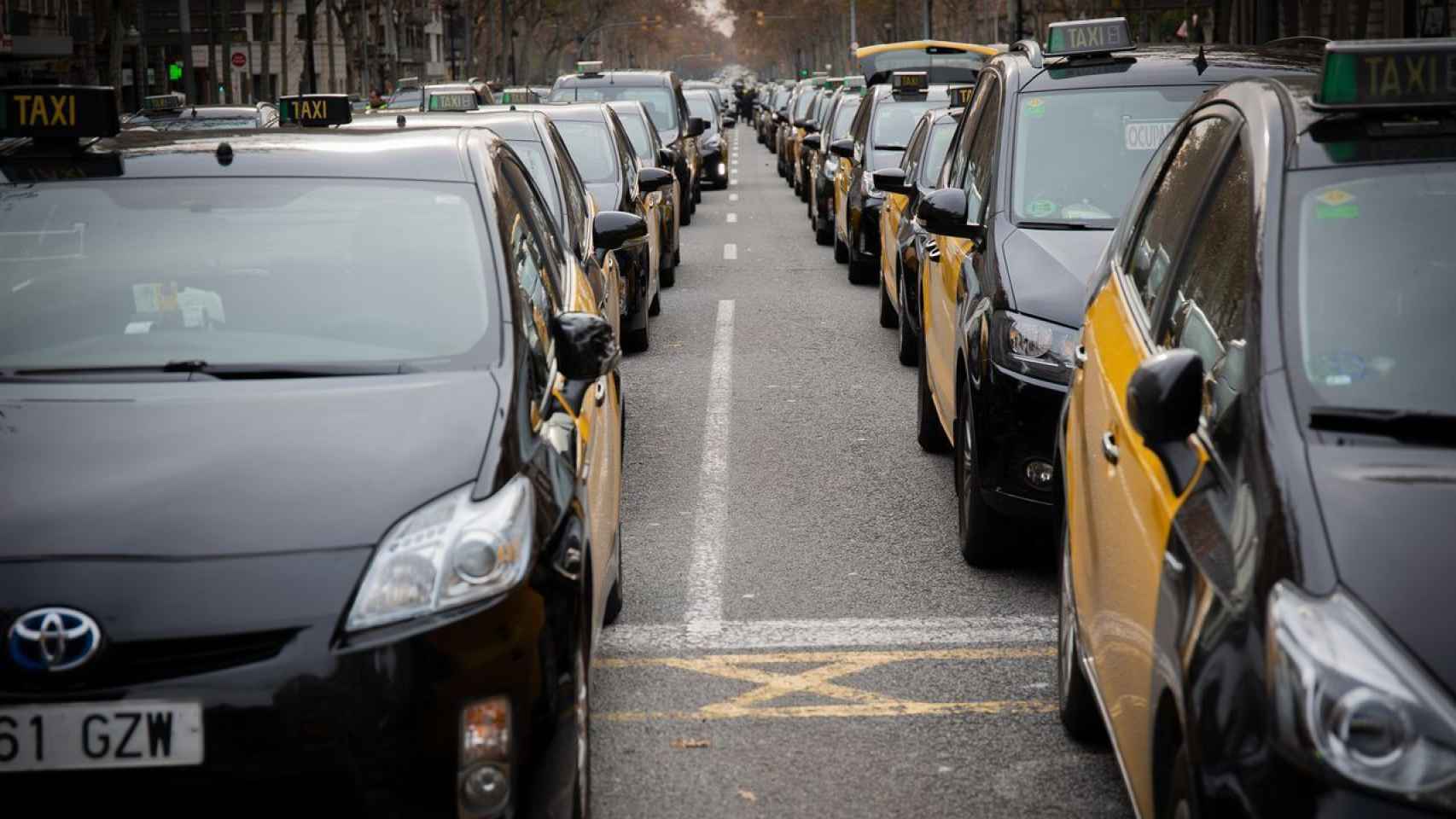 Taxis de Barcelona, durante una huelga / EUROPA PRESS