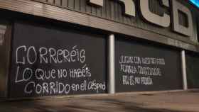 Pintadas en el estadio del Espanyol RCDE / TWITTER