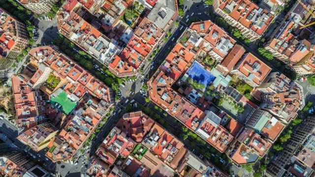 Vista aérea del distrito del Eixample de Barcelona