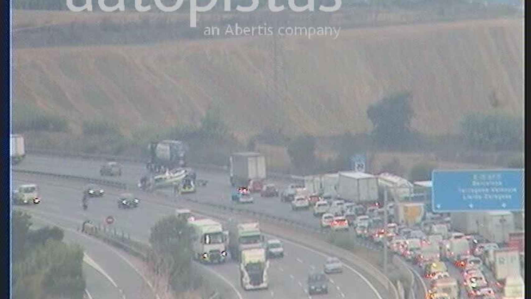 Accidente en la AP-7 Km 142.5 Mollet del Vallès - Santa Perpètua de Mogoda