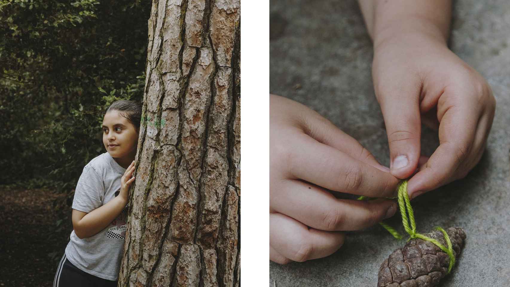 Niños del casal de la Fundación en una de las actividades en el bosque de Collserola / Fundación “la Caixa”