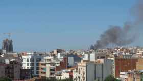 Incendio cerca de la Sagrada Familia / @alextarroja