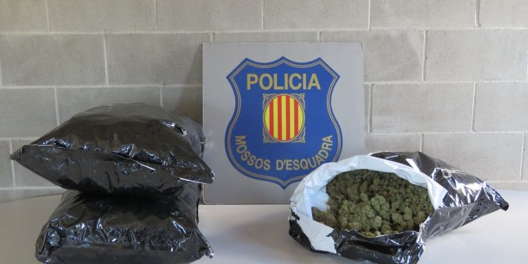 Parte de la marihuana encontrada tras la persecución por la autovía / MOSSOS