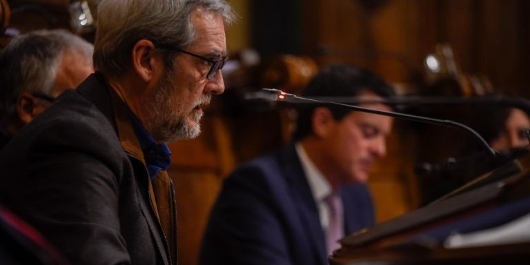 Coronas, durante al celebración de un pleno en el Ayuntamiento de Barcelona / ERC