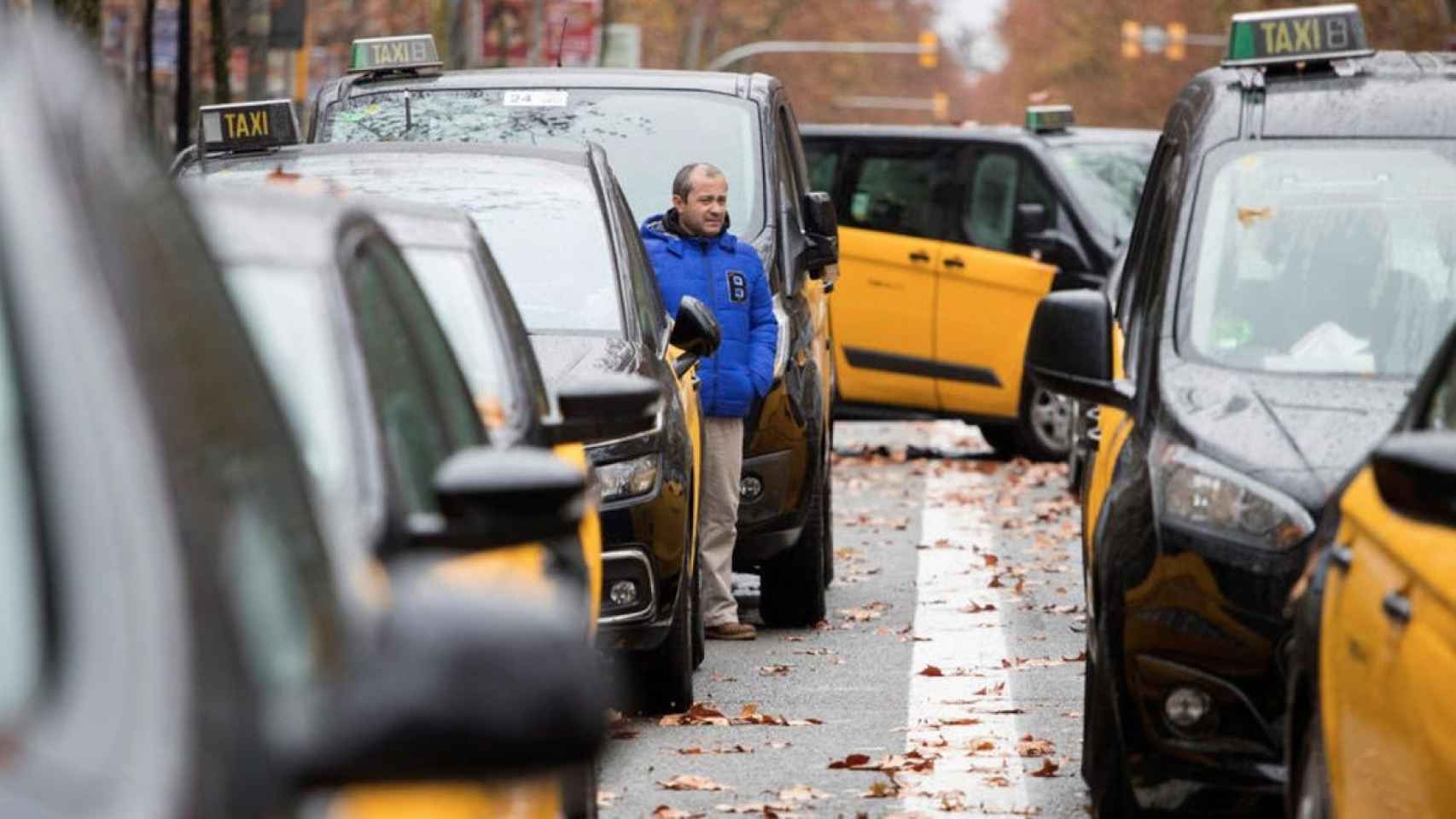 Manifestación de taxistas en Barcelona / EFE