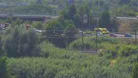 Colas en la autopista A-2 a la altura de Sant Vicenç dels Horts por un accidente este domingo / TWITTER TRÀNSIT