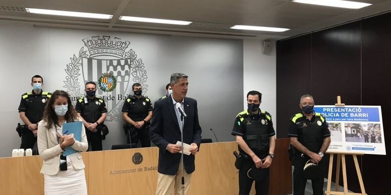 Xavier García Albiol, este lunes, durante el acto de presentación de la policía de barrio / GUARDIA URBANA BADALONA