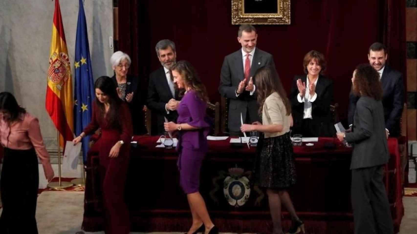 El Rey Felipe VI, durante la entrega de los despachos a los jueces en 2019 / EFE