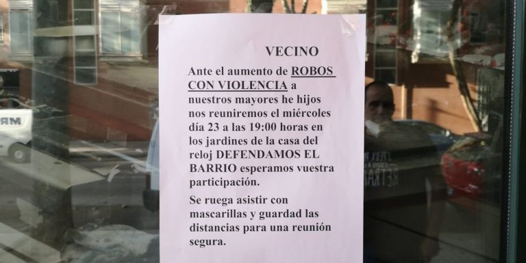 Cartel de convocatoria para la protesta de este miércoles para denunciar los robos / G.ACartel de convocatoria para la protesta de este miércoles para denunciar los robos / G.A