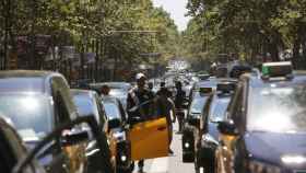 Protesta de taxistas en Barcelona / EFE