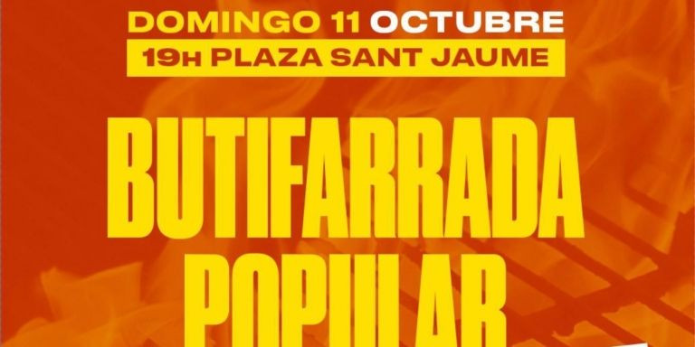 El sector del ocio nocturno catalán ha organizado una butifarrada popular este domingo en plaza Sant Jaume / TWITTER