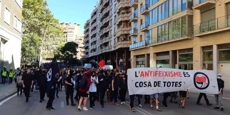 Protesta antifascista este lunes en Barcelona / CUP