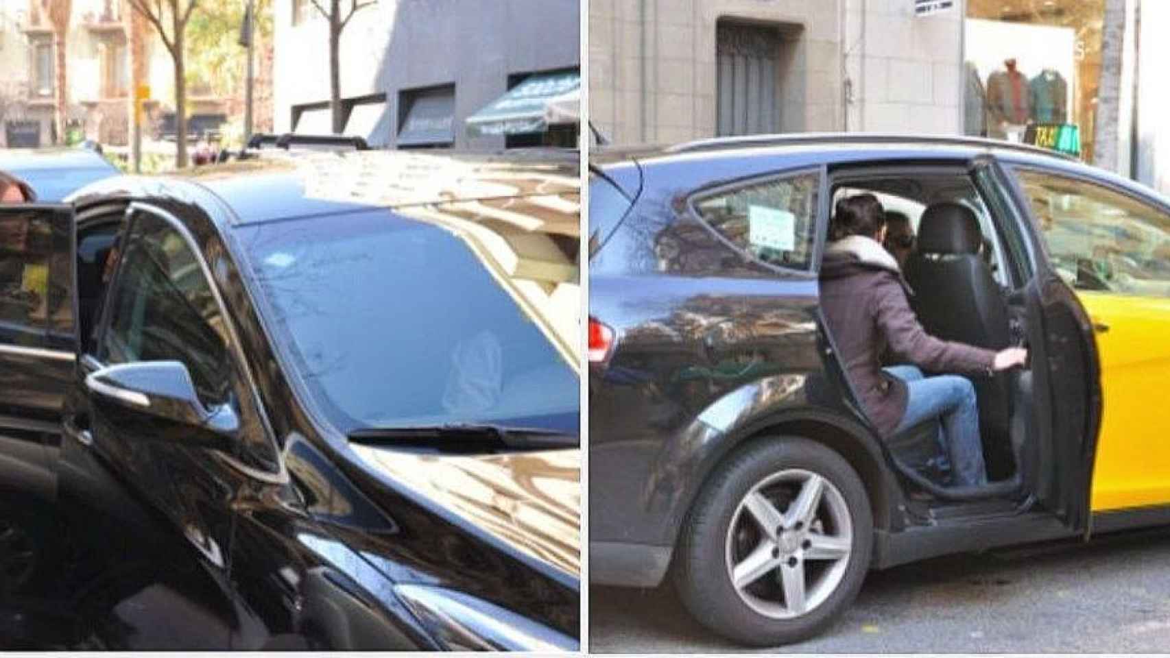 Un vehículo VTC y un taxi en Barcelona / MIKI