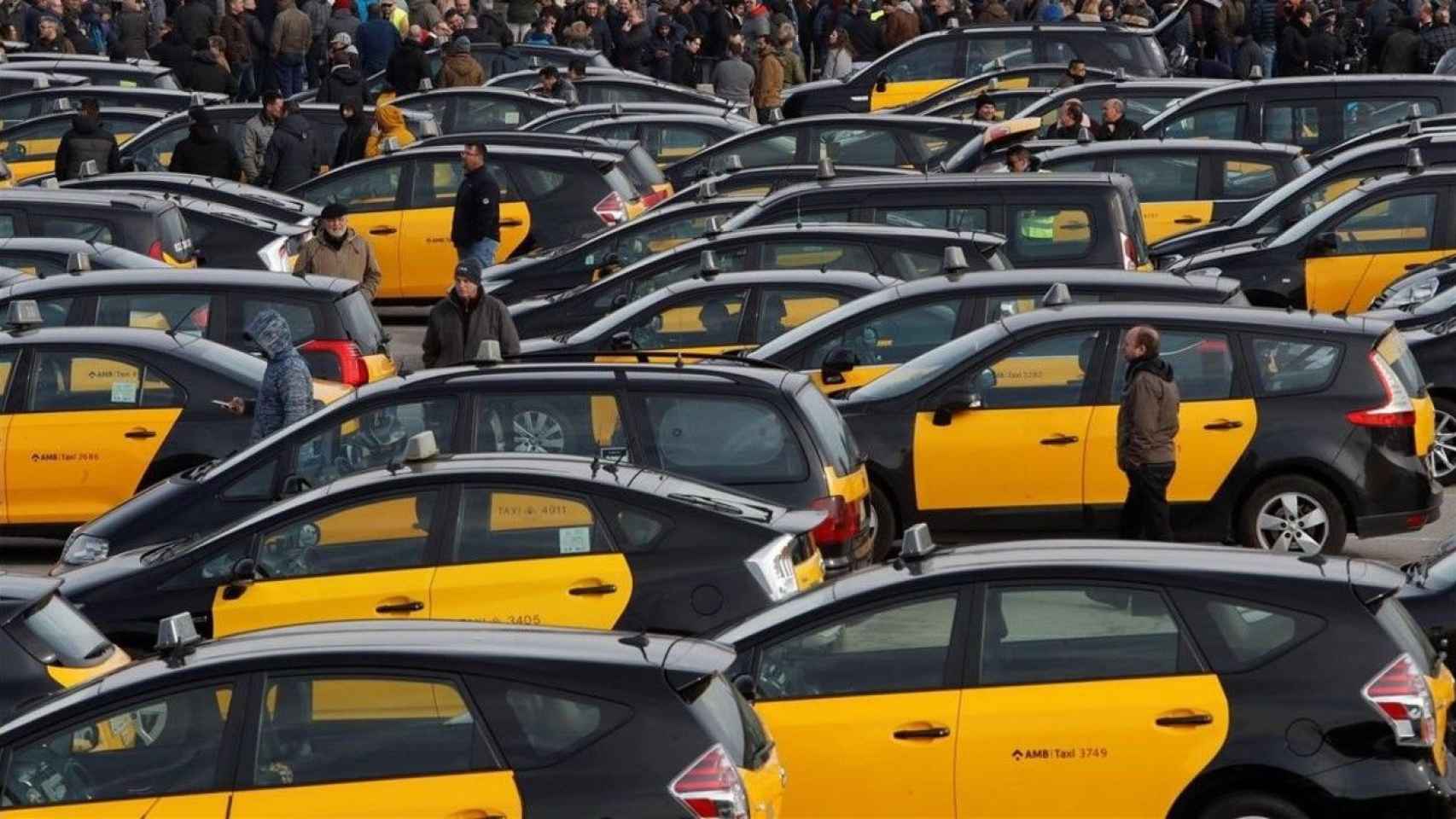 Movilización del taxi en Barcelona / EFE