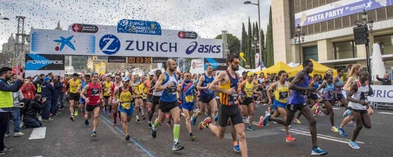 Salida de un maratón de Barcelona