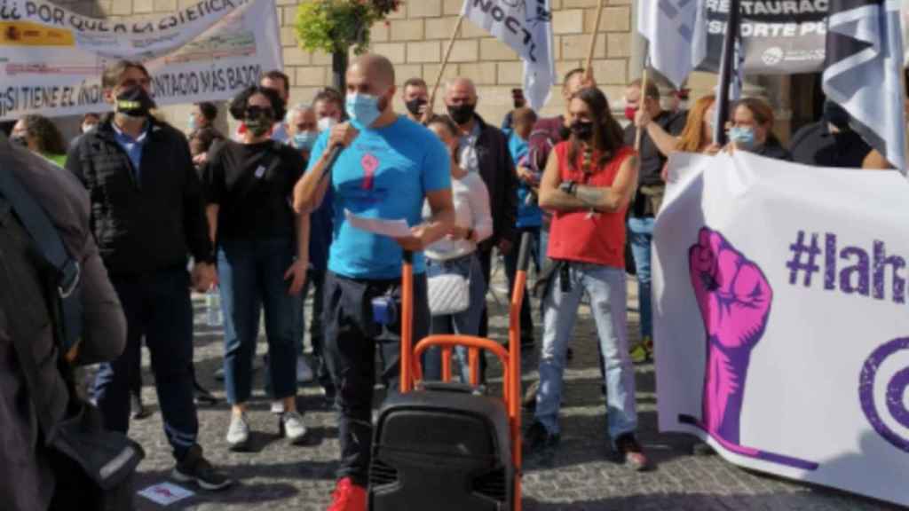 Manifestación de los restauradores en la plaza Sant Jaume / DOÑA CROQUETA