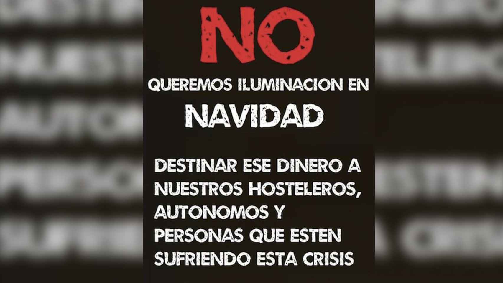 Cartel que se ha hecho viral contra la iluminación navideña / FACEBOOK