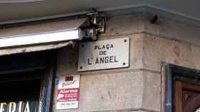 Letrero de la Plaça de l'Àngel en Barcelona / PABLO MIRANZO