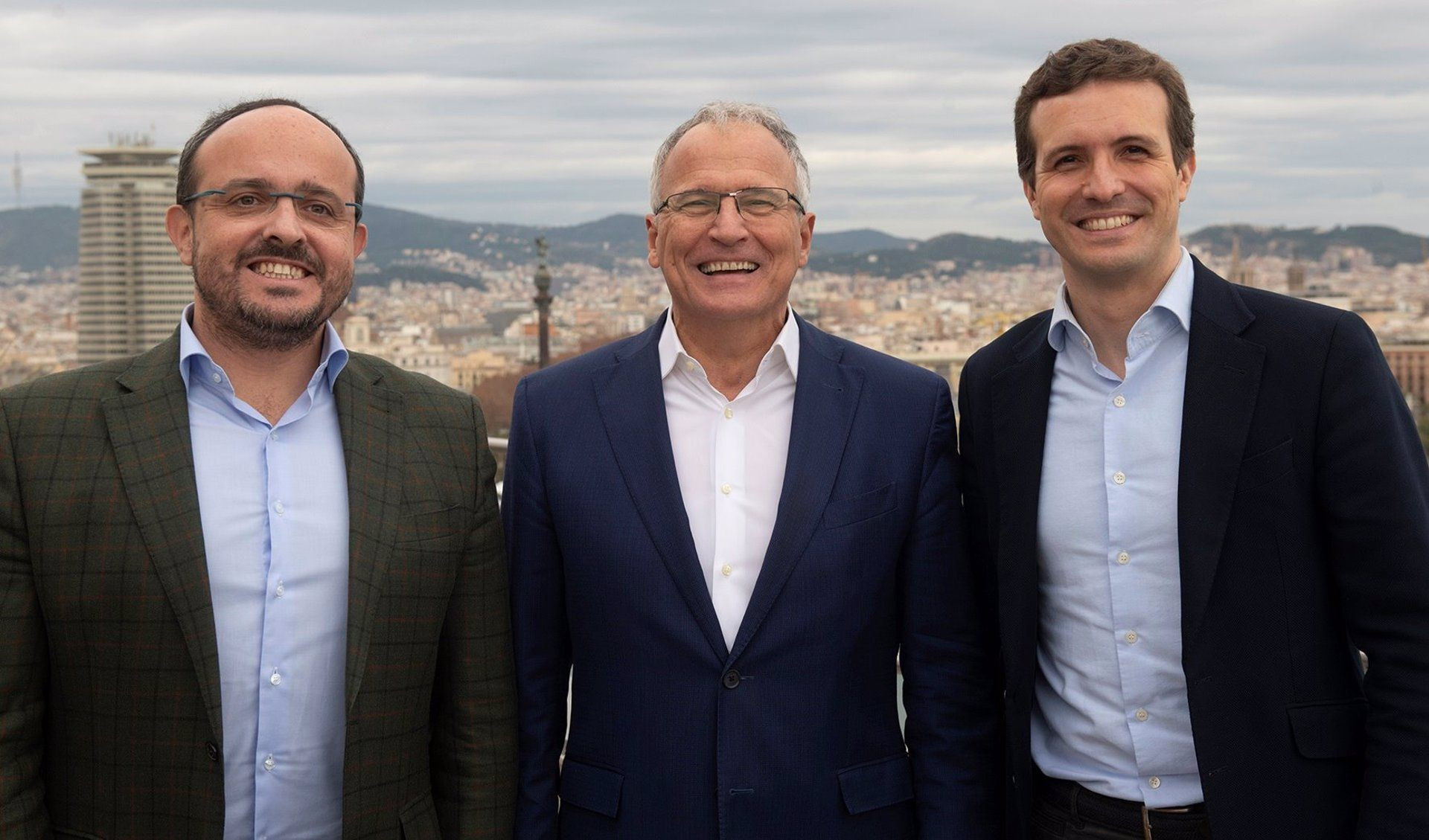 Alejandro Fernández, Josep Bou y Pablo Casado tras una reunión en Barcelona / EUROPA PRESS