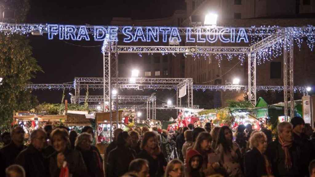 Luces navideñas de la Fira de Santa Llúcia