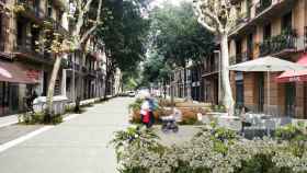 Simulación de una de las superillas de L'Eixample que construirá el equipo de urbanismo del ayuntamiento por orden de Ada Colau / AJUNTAMENT DE BARCELONA