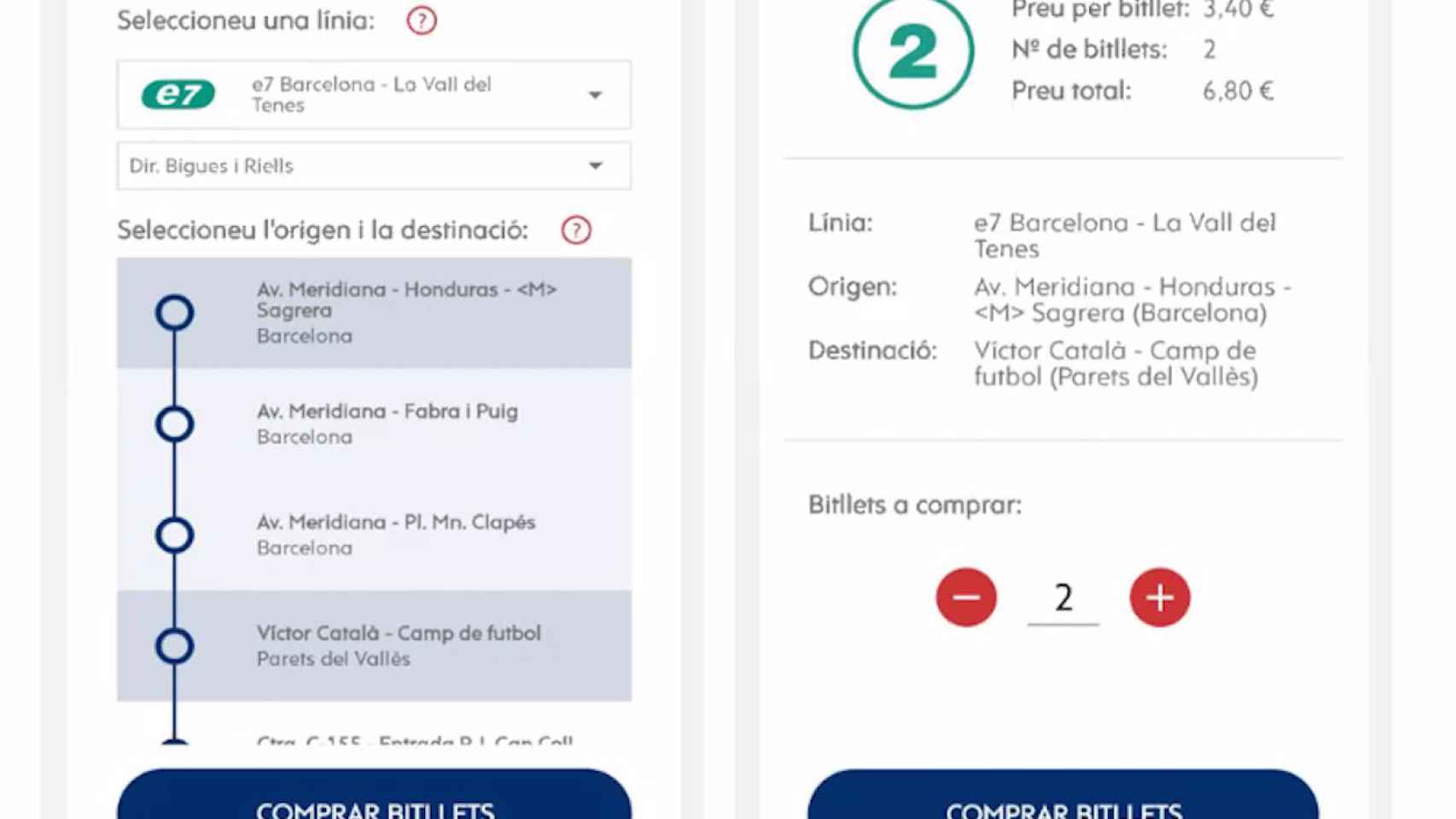 Muestra de un nuevo billete digital de bus / ATM