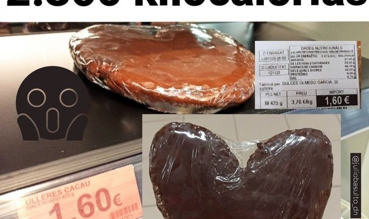 Palmera de chocolate que aporta 541 kilocalorías por cada 100 gramos / JULIO BASULTO