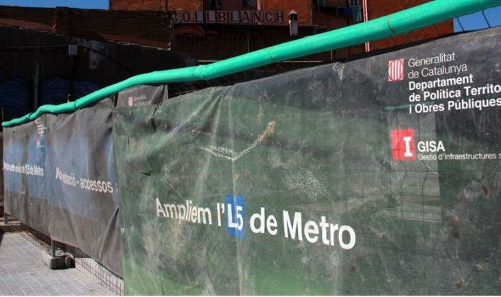 La estación de metro Ernest Lluch, en obras hace dos años / TWITTER ALBERTO FERNÁNDEZ