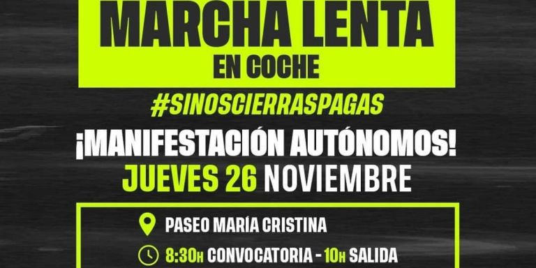 Cartel de la protesta en coche de este jueves / MA