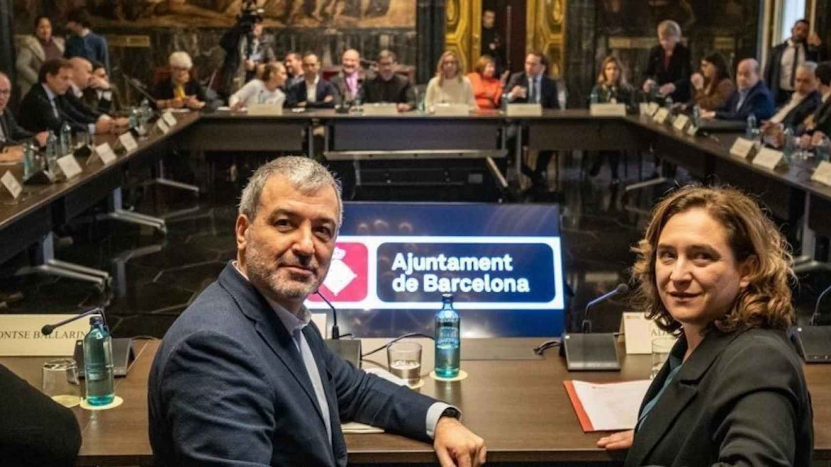 Jaume Collboni y Ada Colau, en un acto del Ayuntamiento / EUROPA PRESS