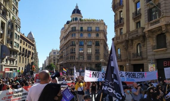 Una de las manifestaciones del ocio nocturno y la restauración en Barcelona / E.G