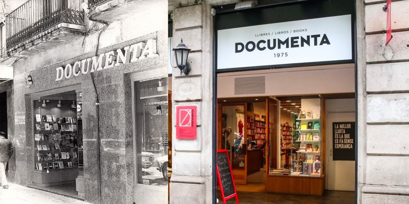 Contraposición de la antigua librería Documenta, en el Gótic, i la nueva librería documenta, en l'Eixample/ DOCUMENTA