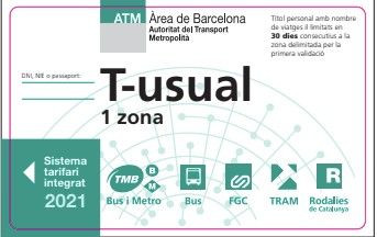 Título de transporte T-Usual / ATM