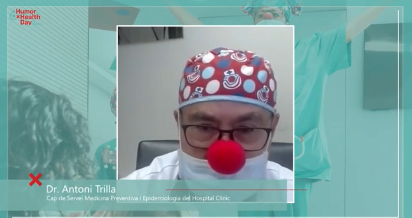 Antoni Trilla, jefe del Servicio de Medicina Preventiva y Epidemiología del Hospital Clínic, en su intervención en la jornada HumorxHealth/ PALLAPUPAS