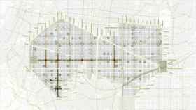 Plano del proyecto para convertir l'Eixample en una gran superilla/ AJUNTAMENT DE BARCELONA