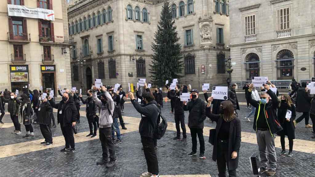 Trabajadores del sector del espectáculo protestan en Barcelona / EUROPA PRESS