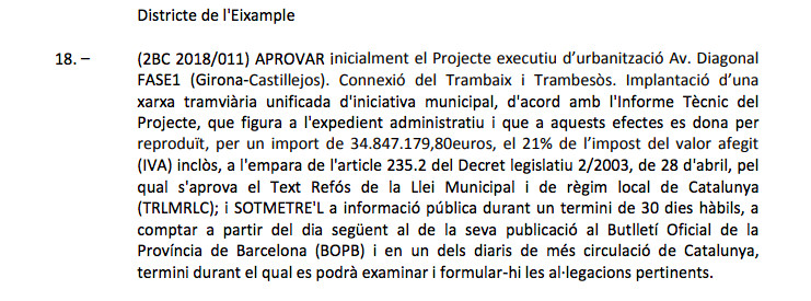 El proyecto ejecutivo de urbanización del tranvía / AYUNTAMIENTO DE BARCELONA