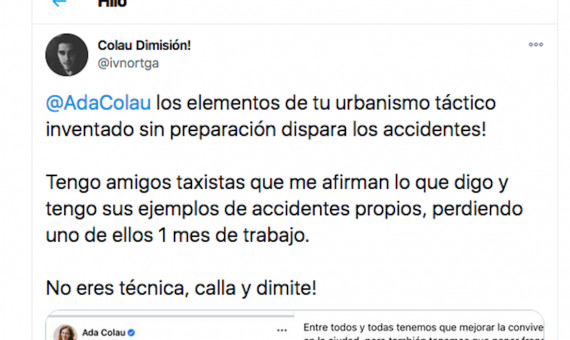 @ivnortga fulmina a Colau y exige su dimisión: ¡Calla y dimite! / TWITTER