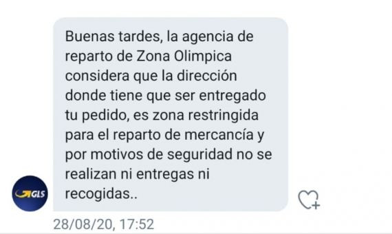 Mensaje de GLS a T.P, vecina del Besòs i Maresme / METRÓPOLI ABIERTA