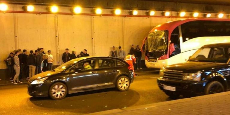 Accidente en un túnel de la Ronda Litoral / @ANTIRADARCATALA