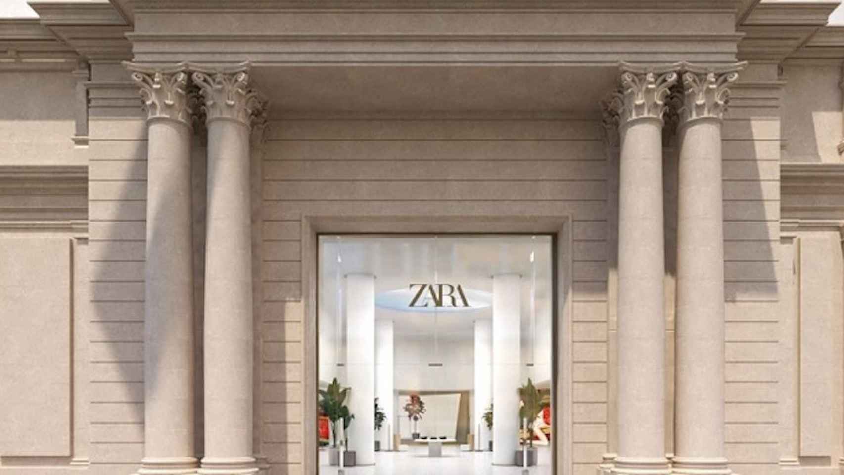 Exterior de la macrotienda de Zara, del grupo Inditex, situada en Paseo de Gràcia / ARCHIVO