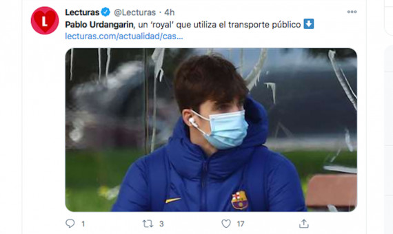 Pablo Urdangarin, cazado por la revista 'Lecturas' esperando el autobús en Barcelona / TWITTER