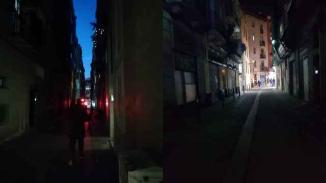 Algunos de los puntos negros del Raval que se han quedado sin luz por los cortes de Endesa / TWITTER