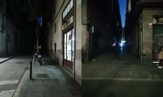 Algunos de los puntos negros del Raval que se han quedado sin luz por los cortes de Endesa / TWITTER