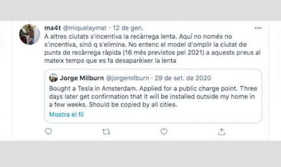 Usuarios del vehículo eléctrico han usado Twitter para mostrar su indignación con las nuevas medidas/ TWITTER