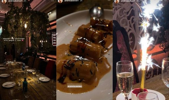 Instastories del cumpleaños de Andrea Belver en el restaurante Cachitos / INSTAGRAM