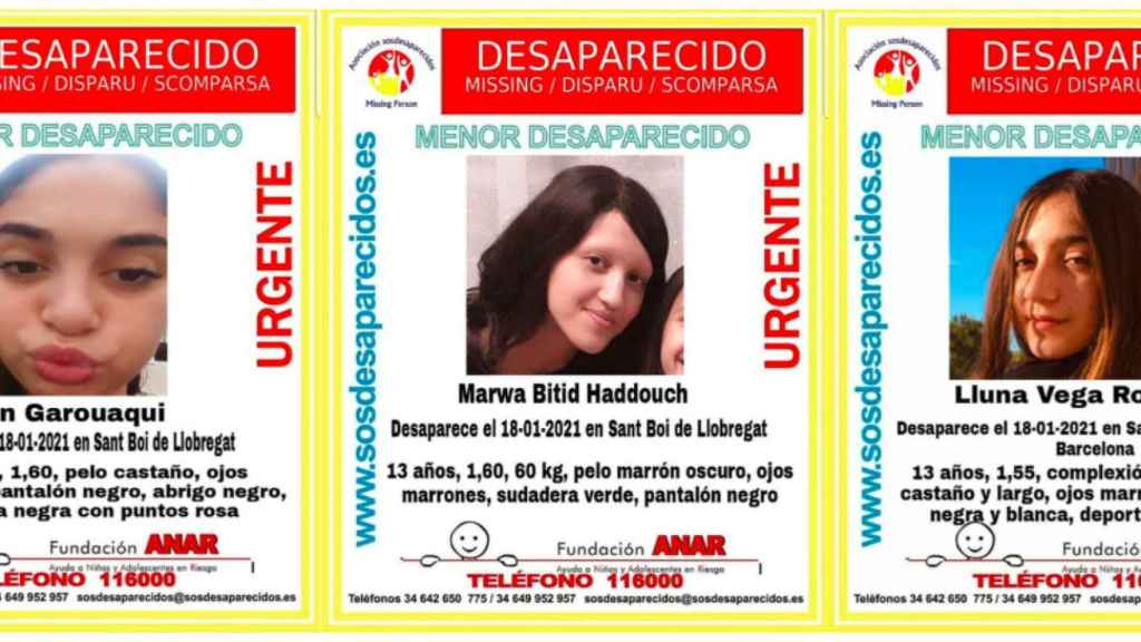 Los carteles de las tres desaparecidas de Sant Boi / SOS DESAPARECIDOS